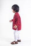 KIDS SHALWAR KAMEEZ MAROON WITH EMB