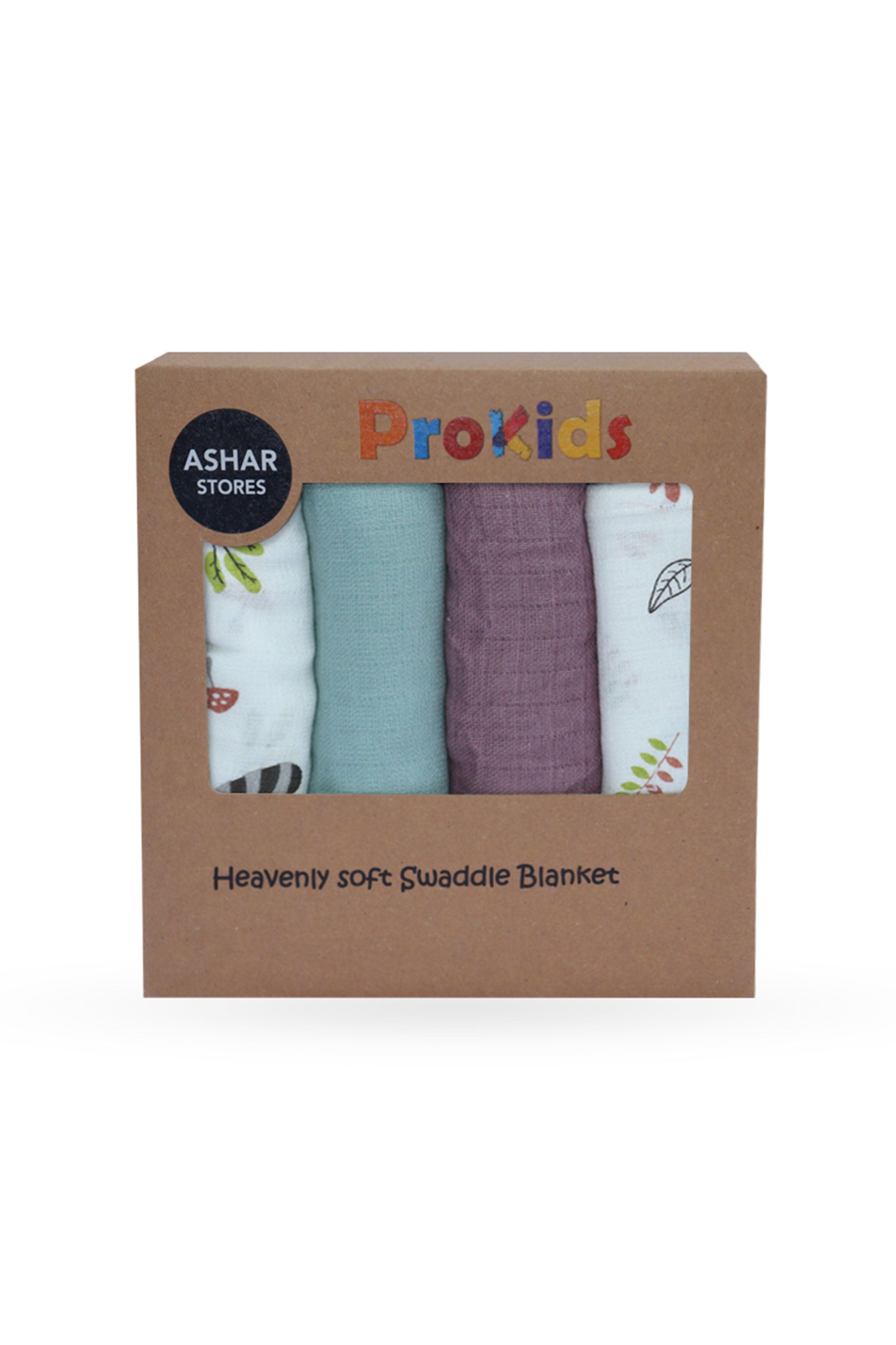 ESSENTIALS ORGANIC MUSLIN SWADDLE BLANKET PACK OF 4