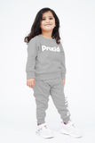 KIDS SWEAT SUIT GREY WITH FRONT PRINTING