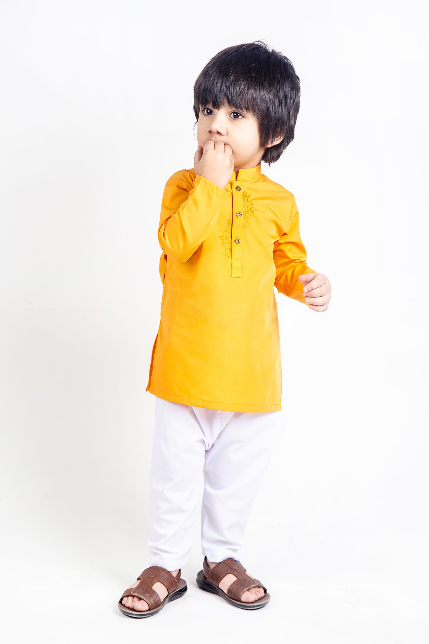KID'S SHALWAR KAMEEZ YELLOW WITH EMB
