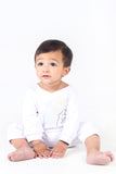 KIDS ROMPER WHITE FRONT PRINTING