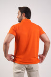 MEN POLO BURNT ORANGE FRONT EMB