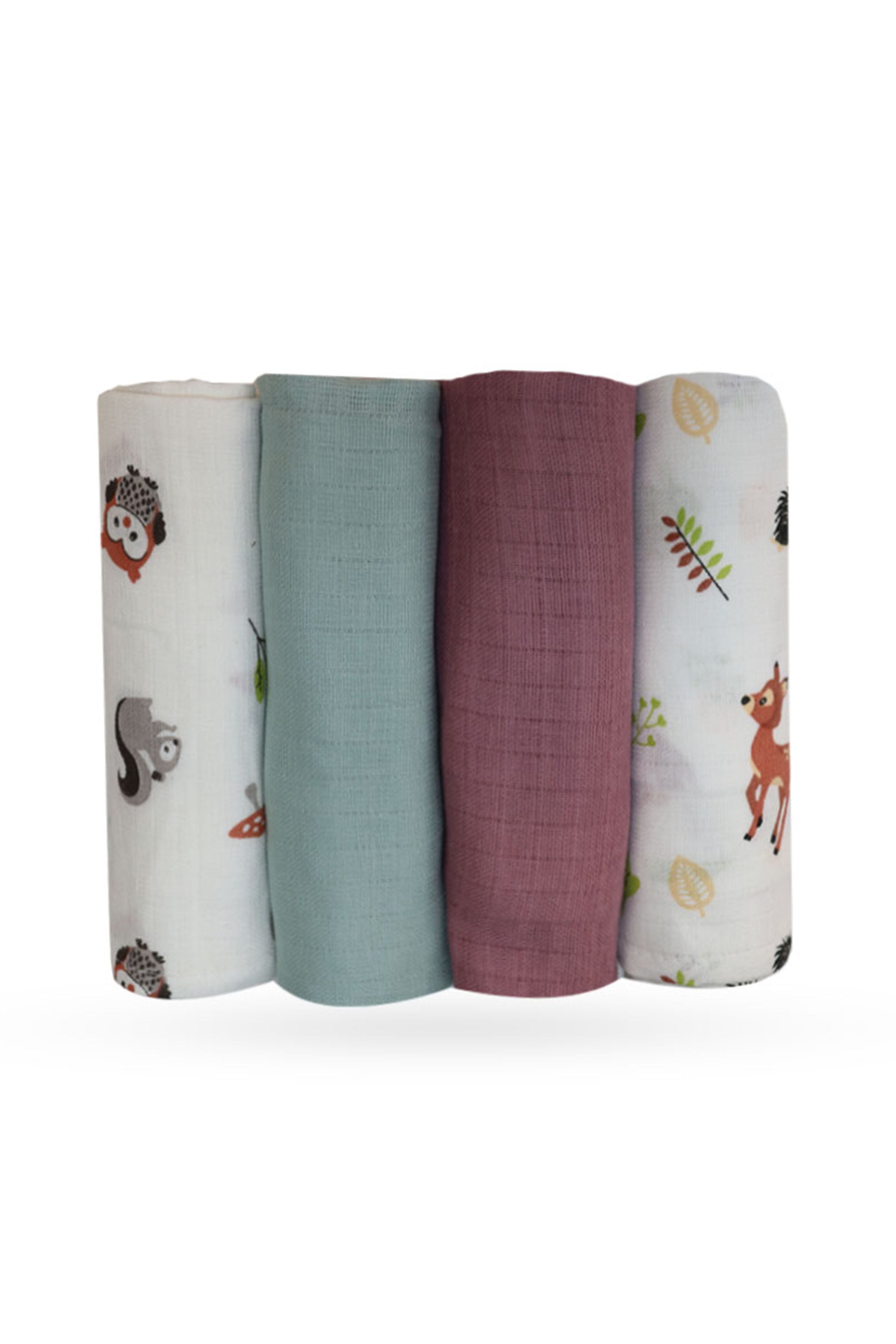 ESSENTIALS ORGANIC MUSLIN SWADDLE BLANKET PACK OF 4