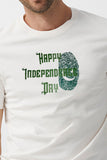 FINGER PRINTED INDEPENDENCE DAY MEN PRINTED T SHIRT