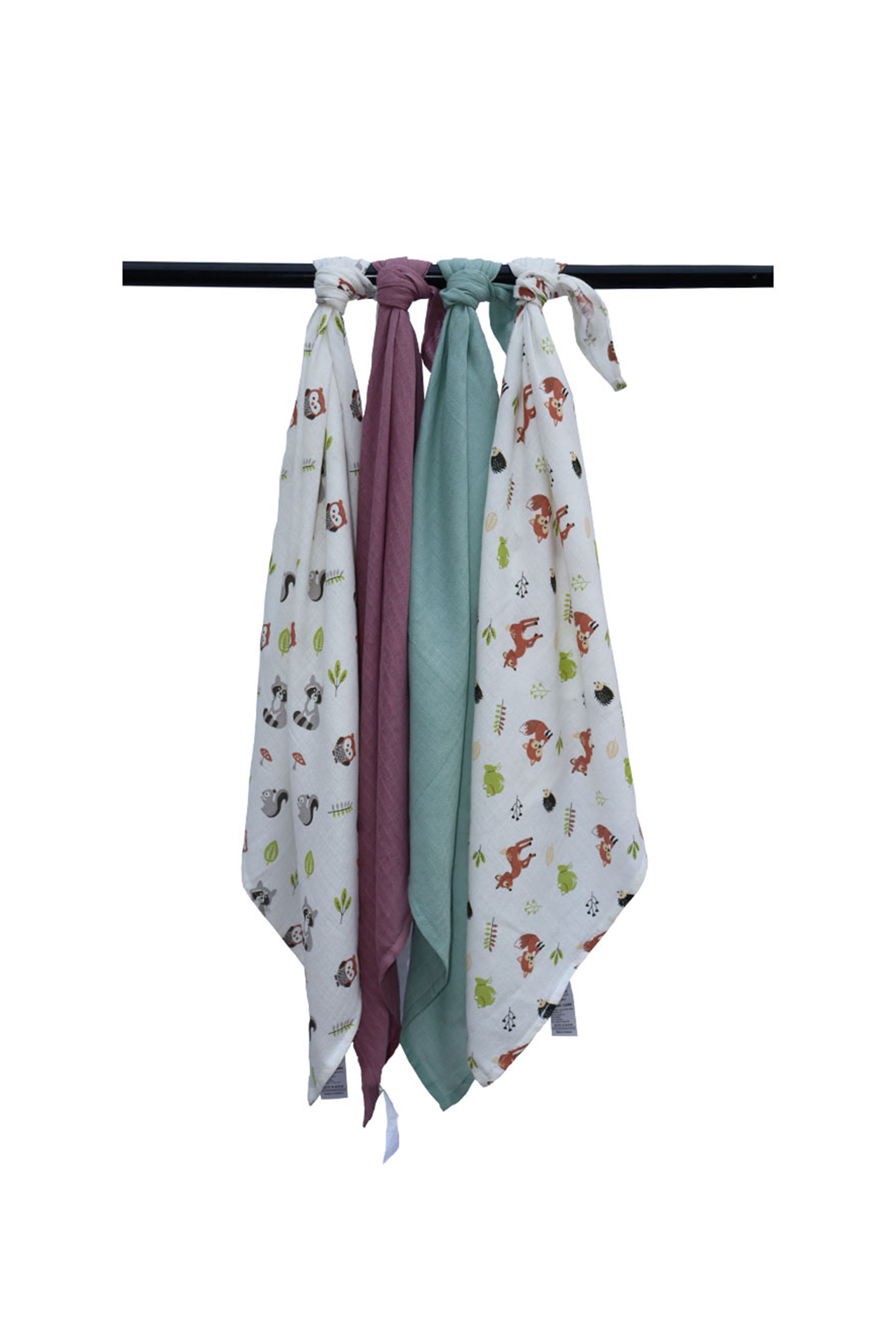 ESSENTIALS ORGANIC MUSLIN SWADDLE BLANKET PACK OF 4