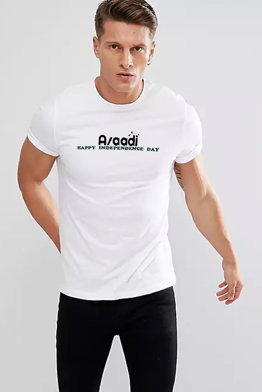 MEN'S T-SHIRT AZADI INDEPENDENCE DAY PRINT