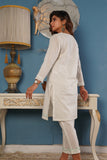 Ladies Lawn White shirt adorned with Embroidered organza & matching trouser