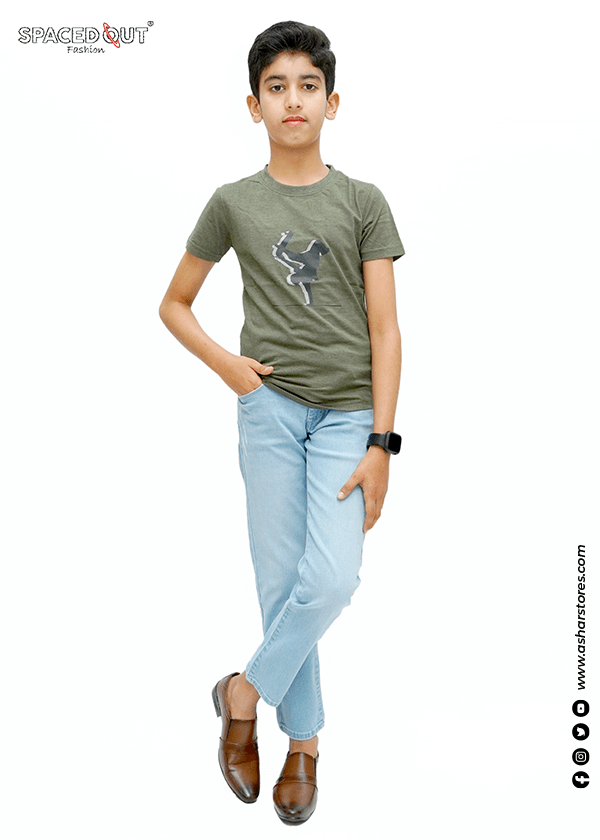 KIDS T-SHIRT ATHELETIC OLIVE GREEN