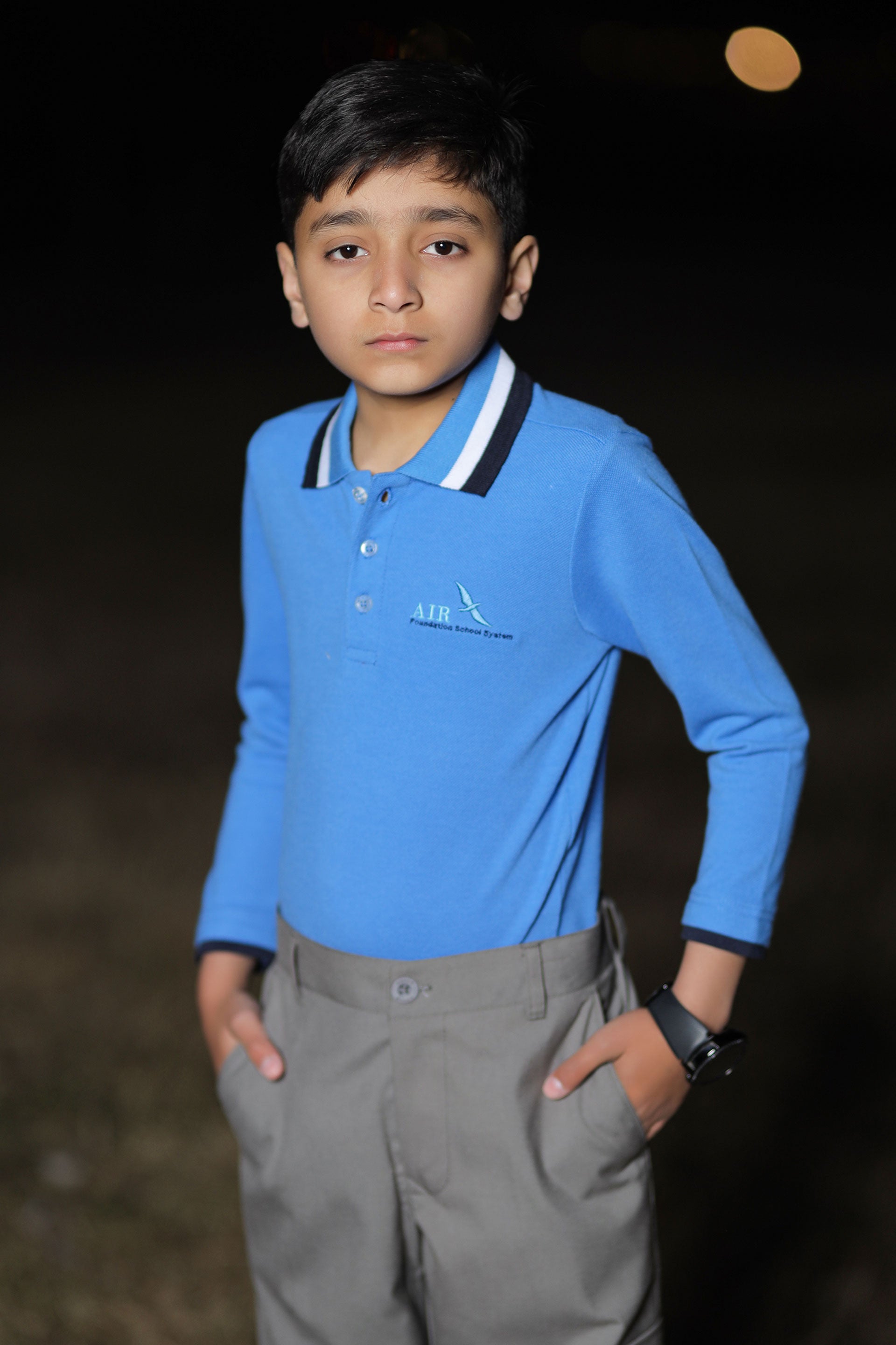 POLO SHIRT BLUE F.S FOR BOYS AIR FOUNDATION