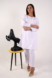 White Embroided Shirt With Trouser