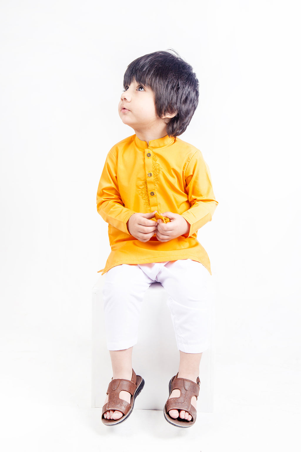 KID'S SHALWAR KAMEEZ YELLOW WITH EMB