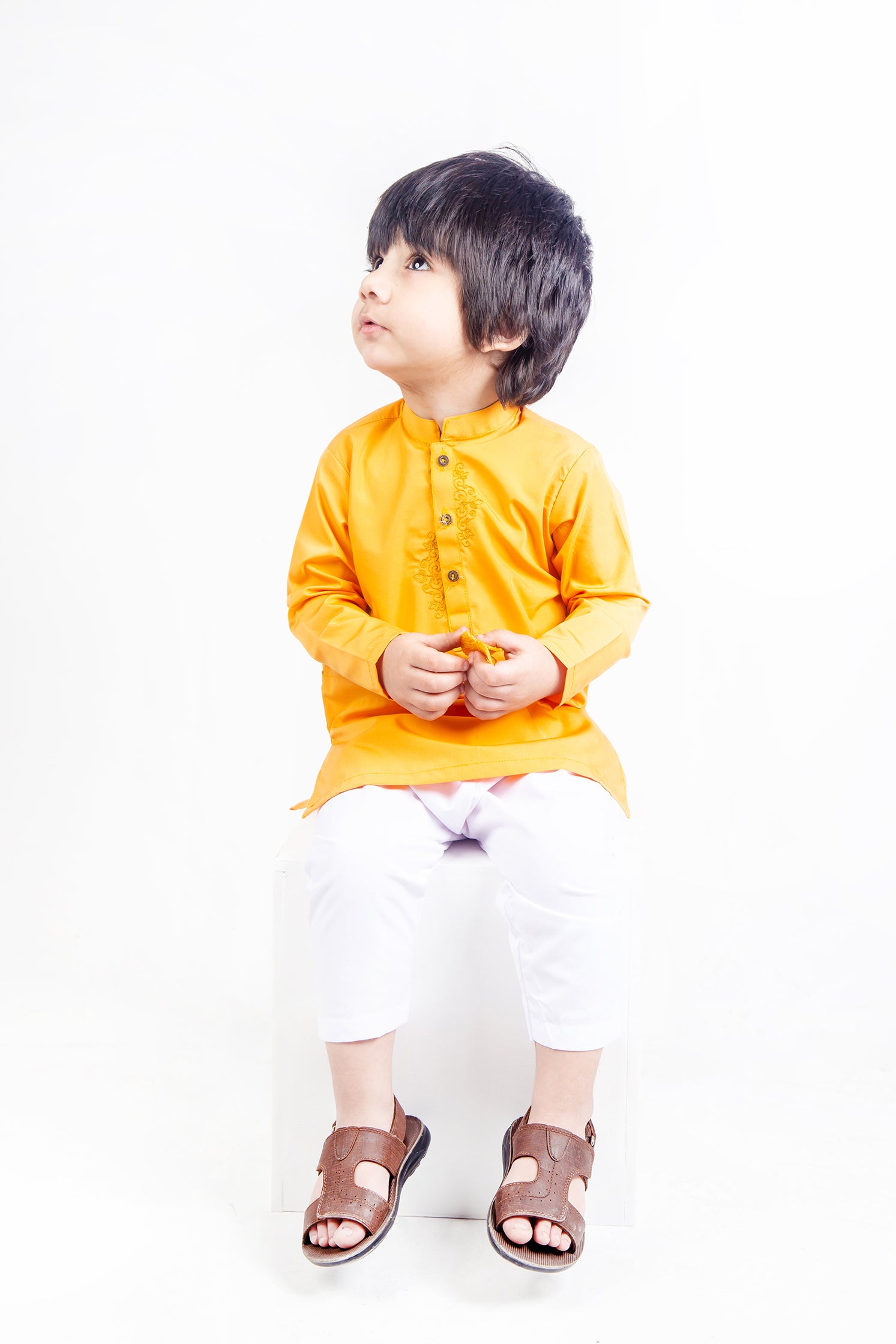 KID'S SHALWAR KAMEEZ YELLOW WITH EMB