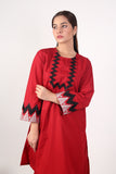 Maroon Embroided Shirt With Trouser