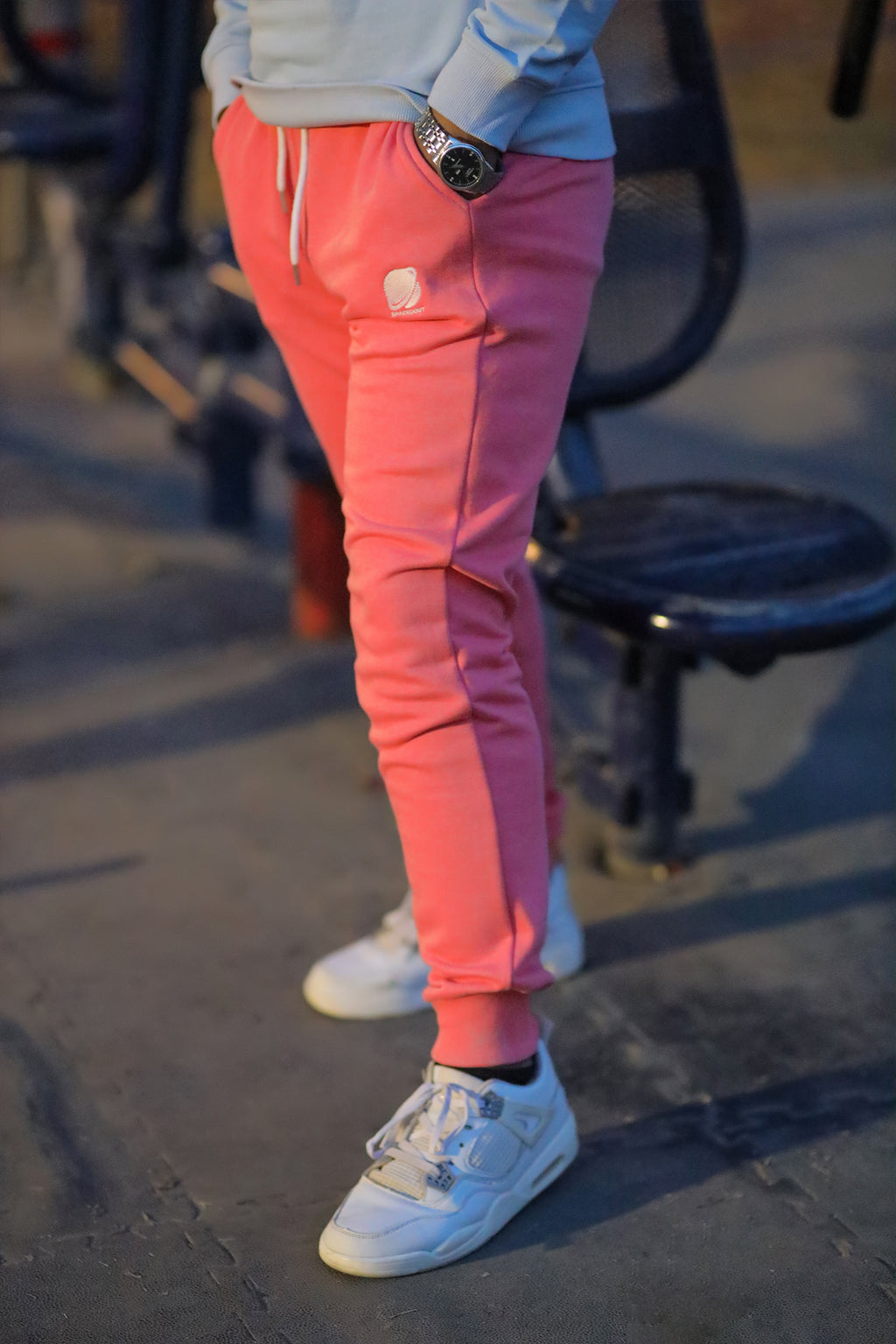 MEN'S TROUSER PINK WITH  SPACEOUT EMB