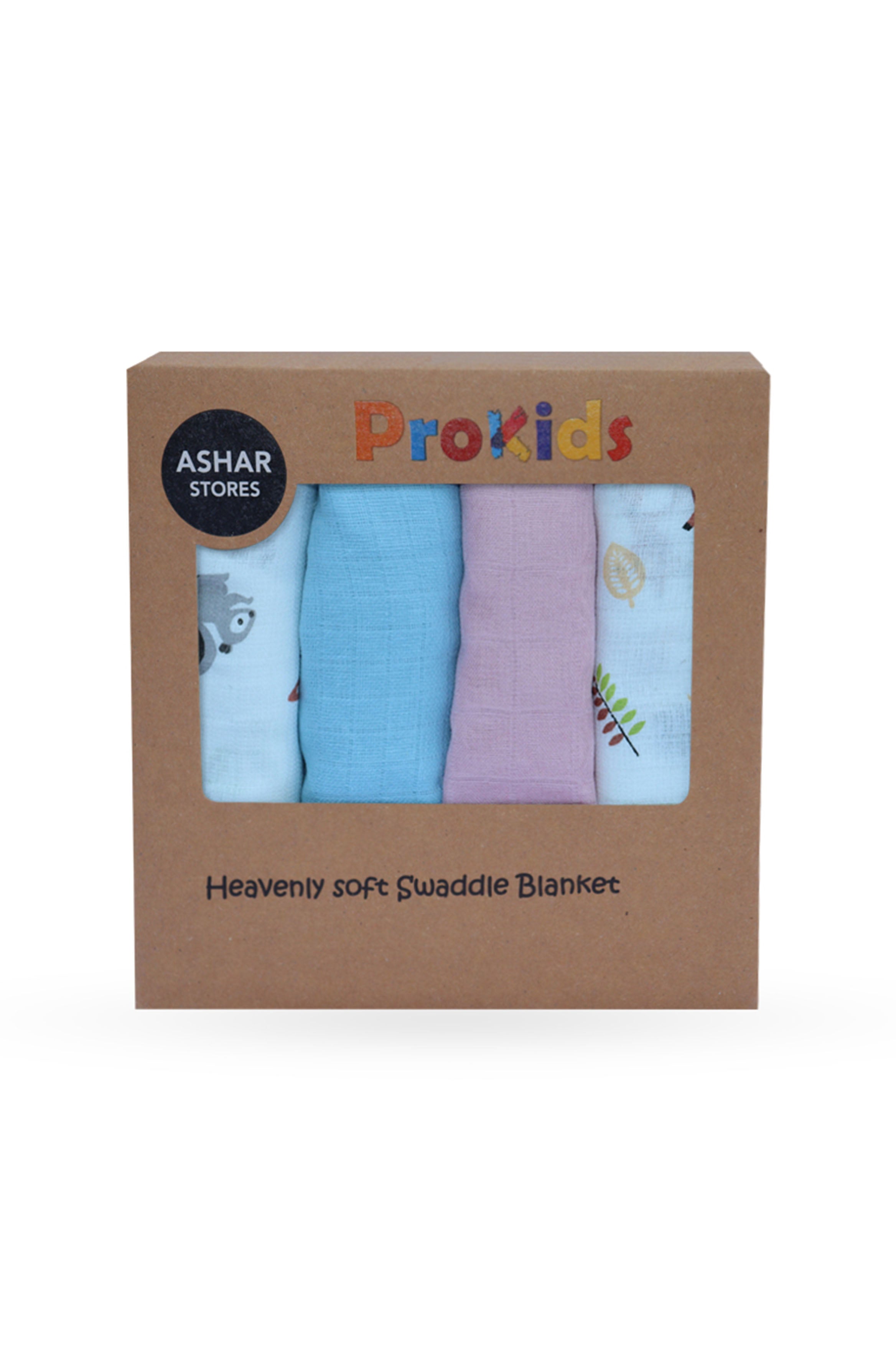 ESSENTIALS ORGANIC MUSLIN SWADDLE BLANKET PACK OF 4