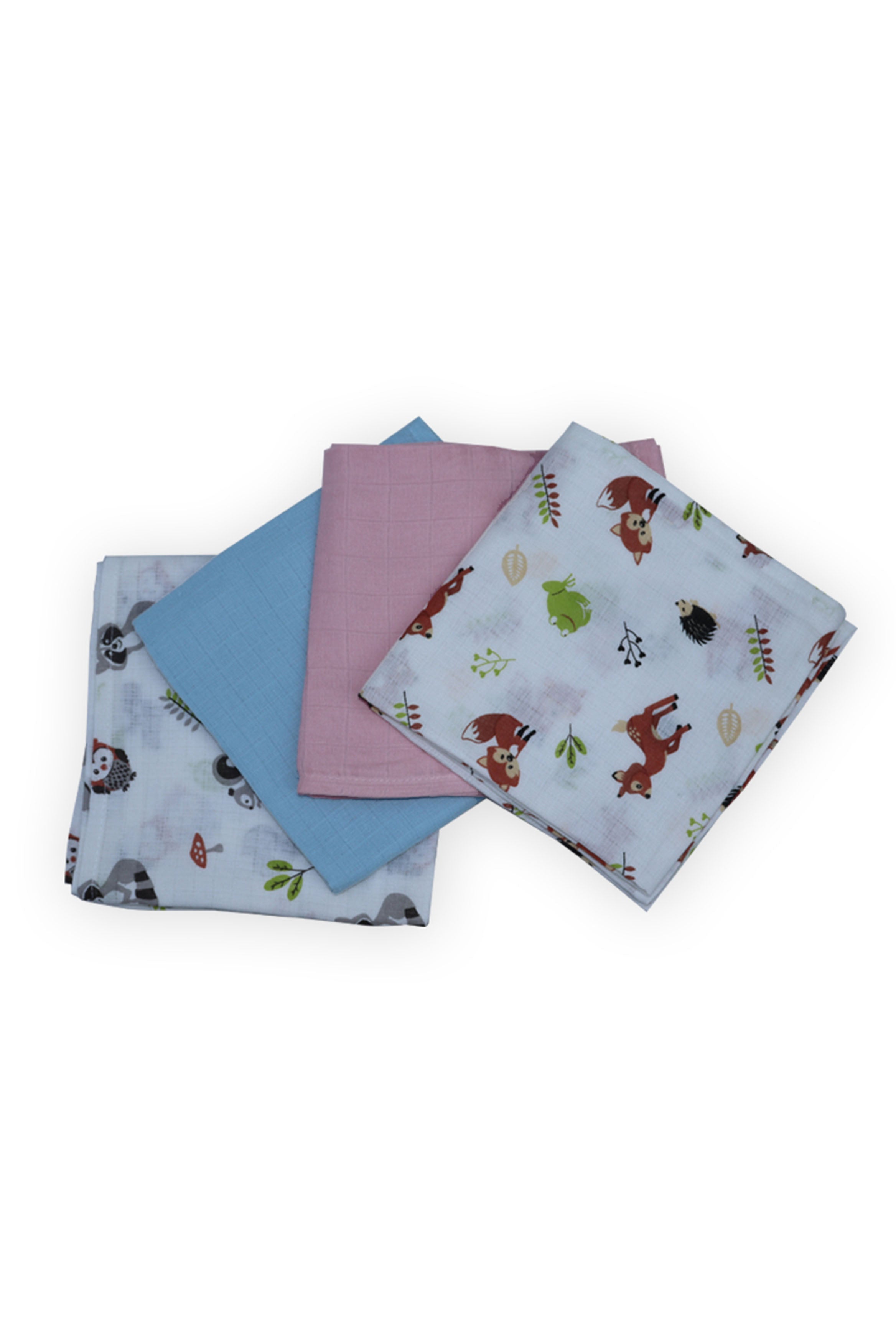 ESSENTIALS ORGANIC MUSLIN SWADDLE BLANKET PACK OF 4