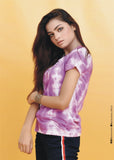 Ladies Tie &amp; Dye Top S/J Half Purple