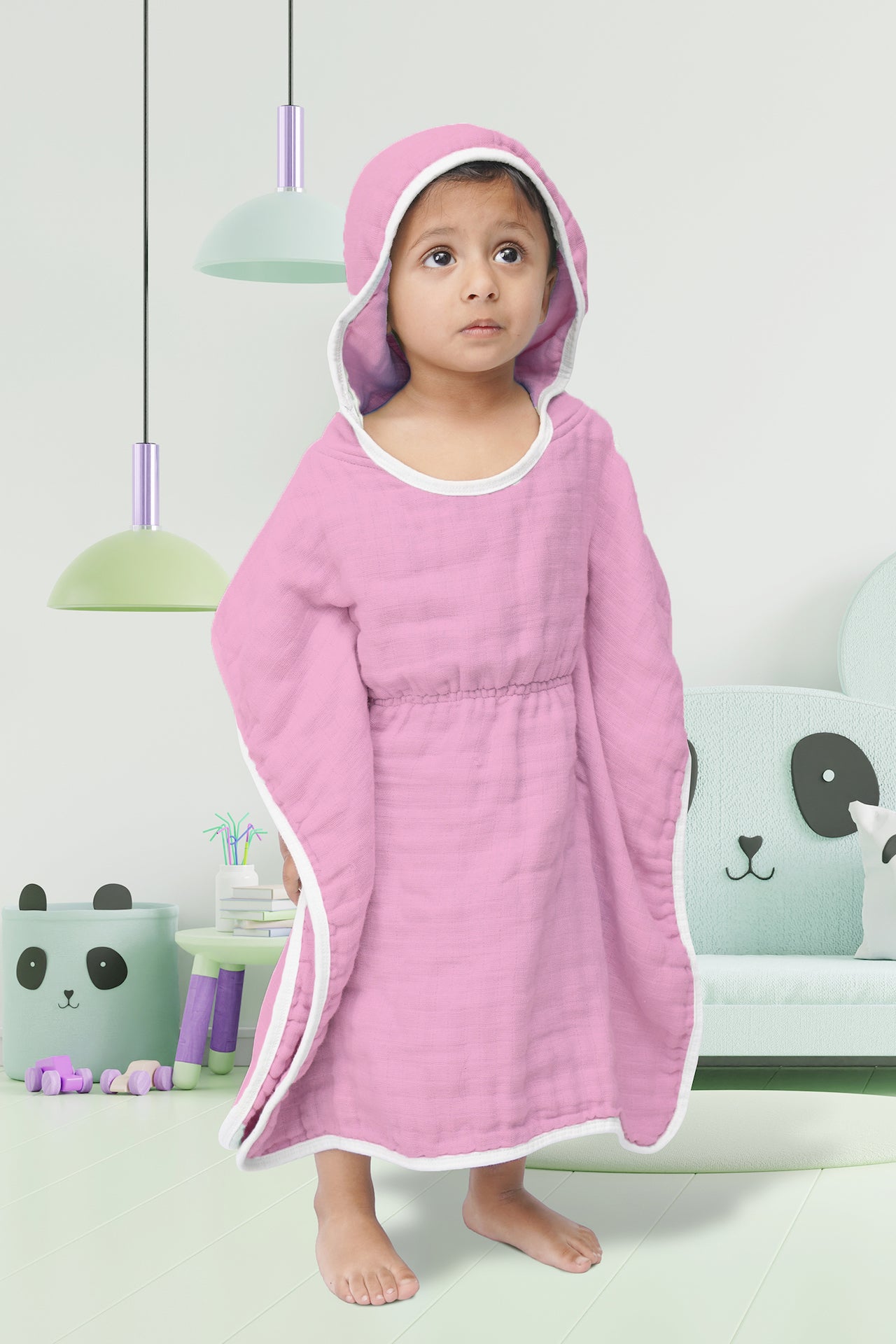 KID'S HOOD TOWEL BASIC PINK