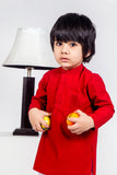 KIDS SHALWAR KAMEEZ RED WITH POCKET EMB