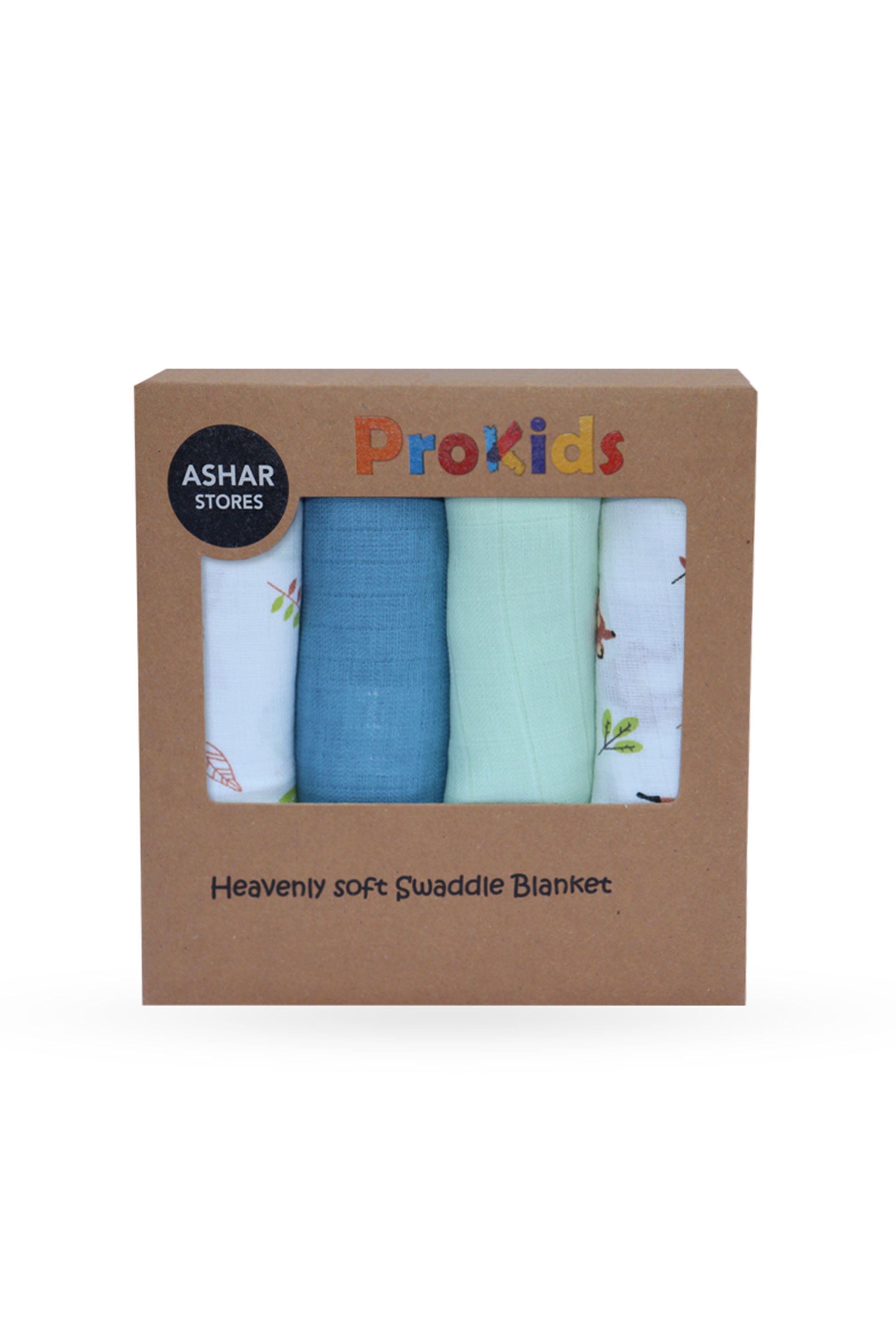 ESSENTIALS ORGANIC MUSLIN SWADDLE BLANKET PACK OF 4