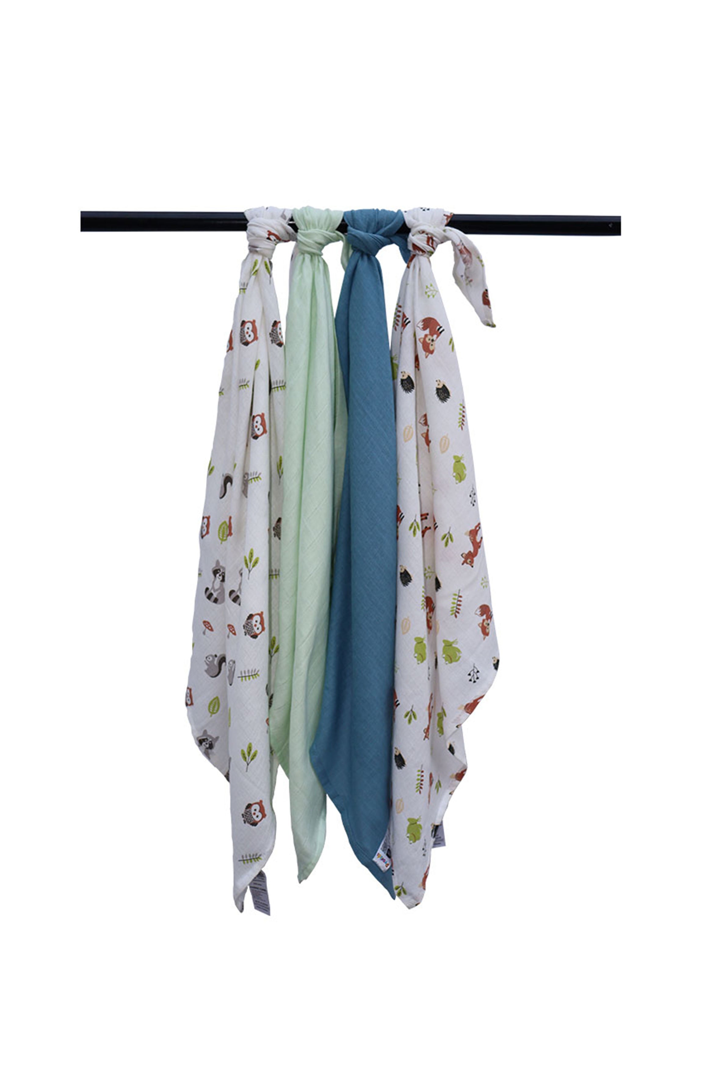 ESSENTIALS ORGANIC MUSLIN SWADDLE BLANKET PACK OF 4