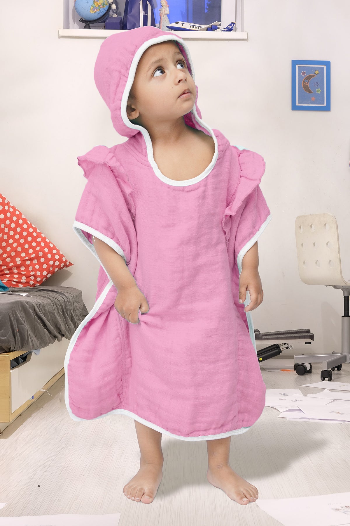 KIDS TOWEL FRILL STYLE PINK
