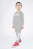 KIDS SWEAT SUIT GREY WITH FRONT PRINTING