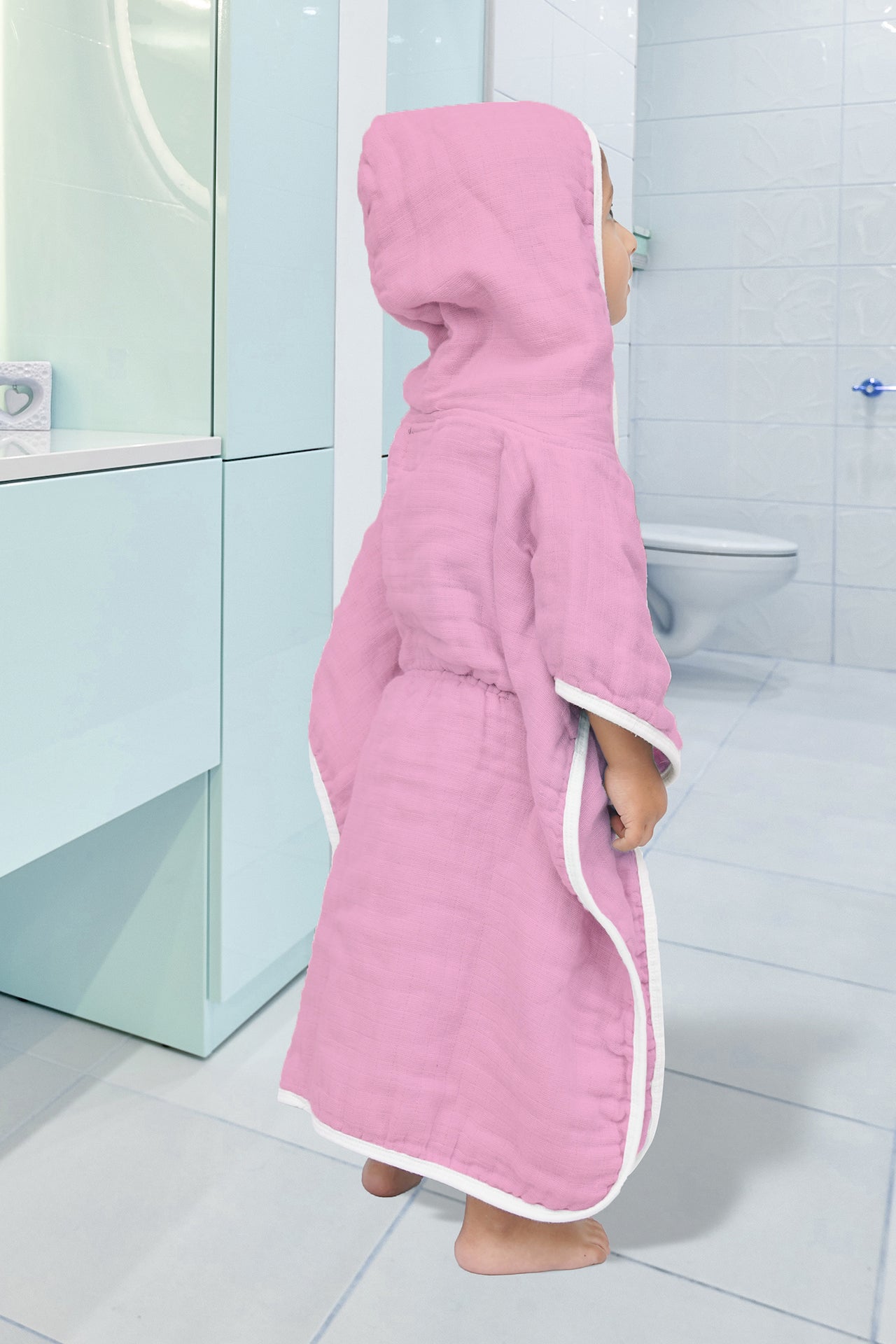 KID'S HOOD TOWEL BASIC PINK