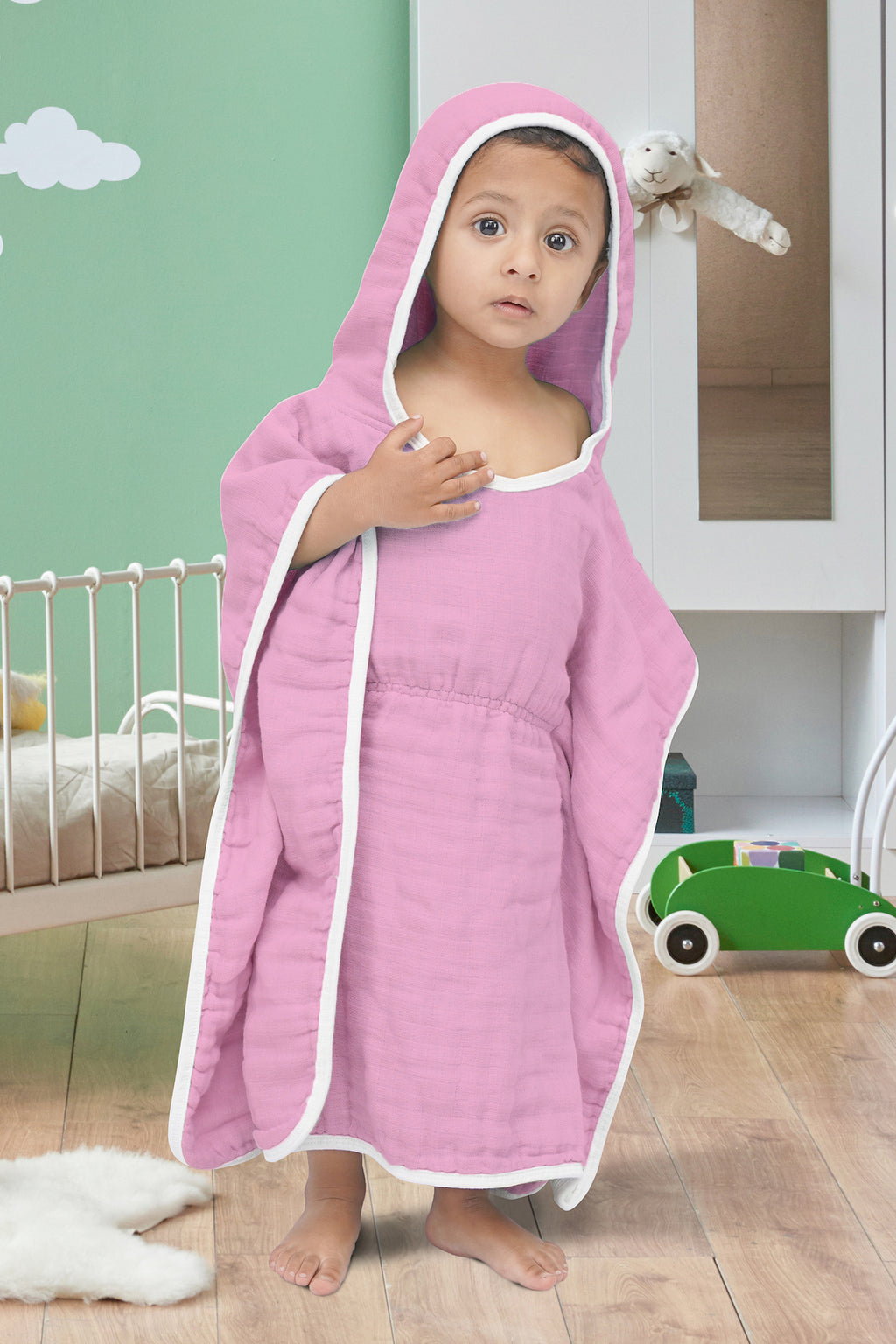 KID'S HOOD TOWEL BASIC PINK