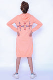 Pale Peach ethnic Embroidery Hoodie