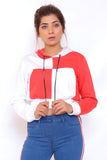 COLOR BLOCK CROP HOODIE