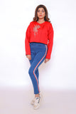 LADIES JACKET RED Embroidered Crop