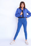 LADIES JACKET BLUE Basic crop