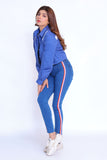 LADIES JACKET BLUE Basic crop