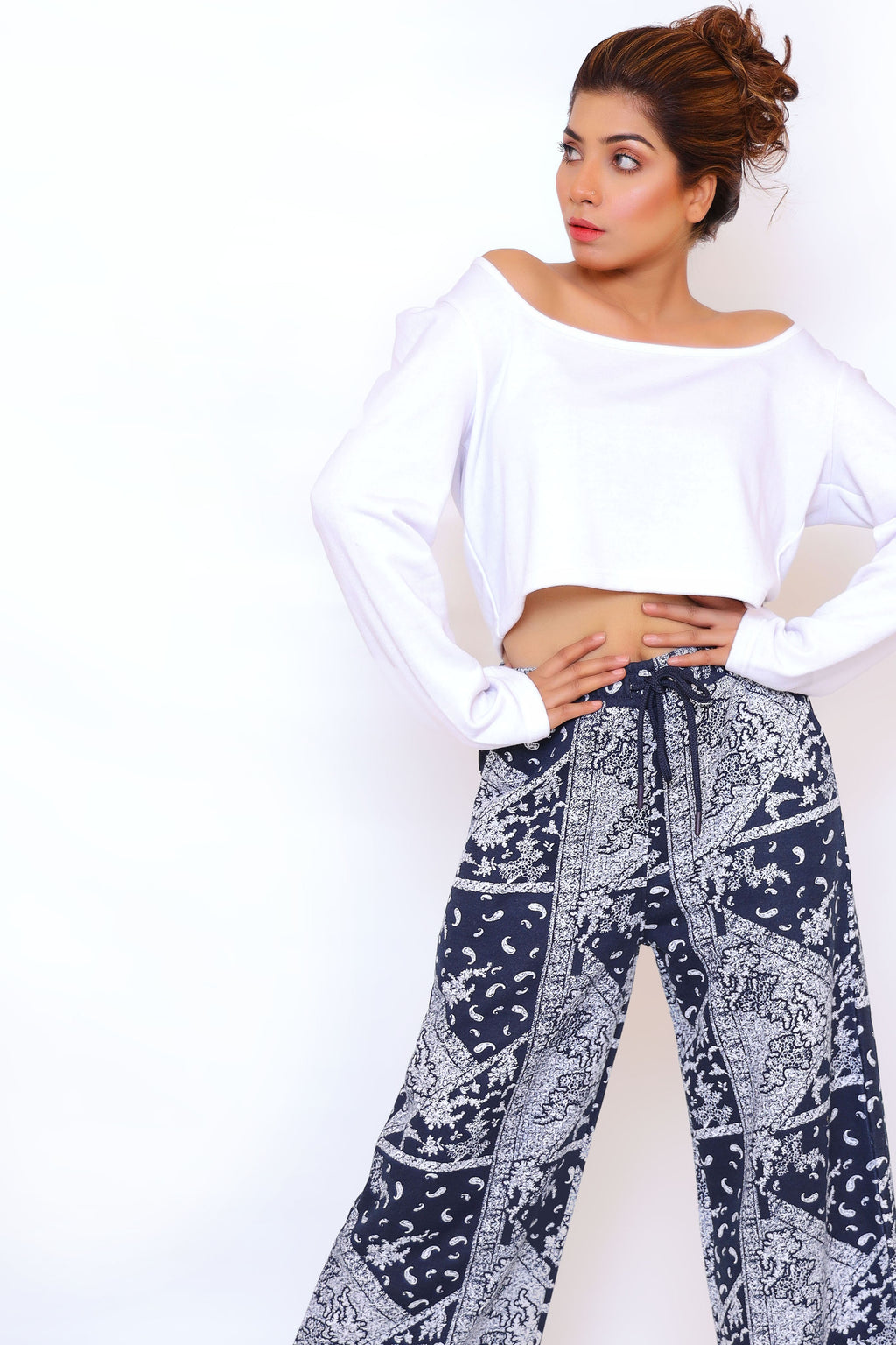CROP FUSION PRINT CO-ORD SET
