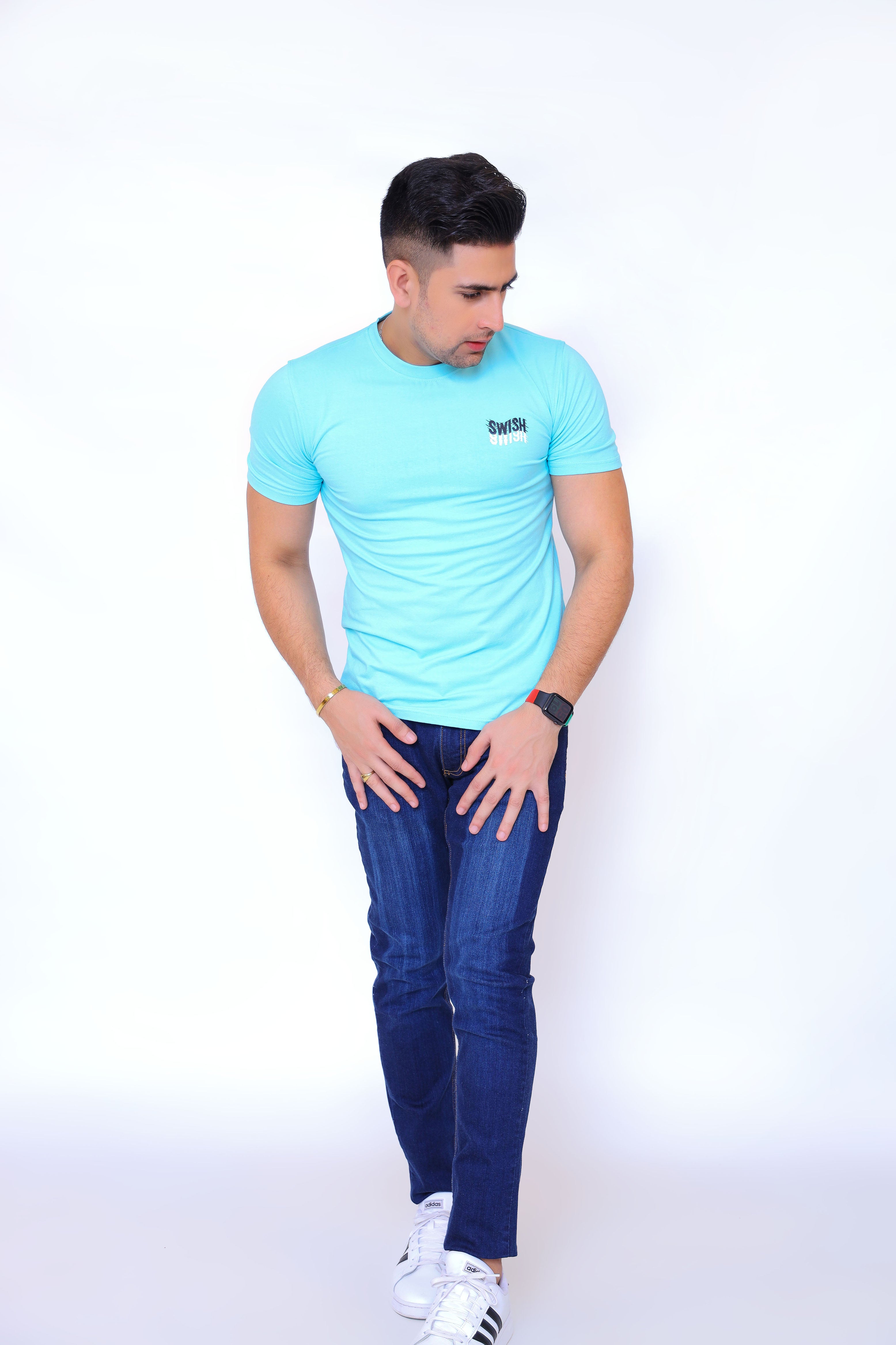 MEN'S T-SHIRT ISLAND PARADISE WAVE TYPOGRAPHY PRINT