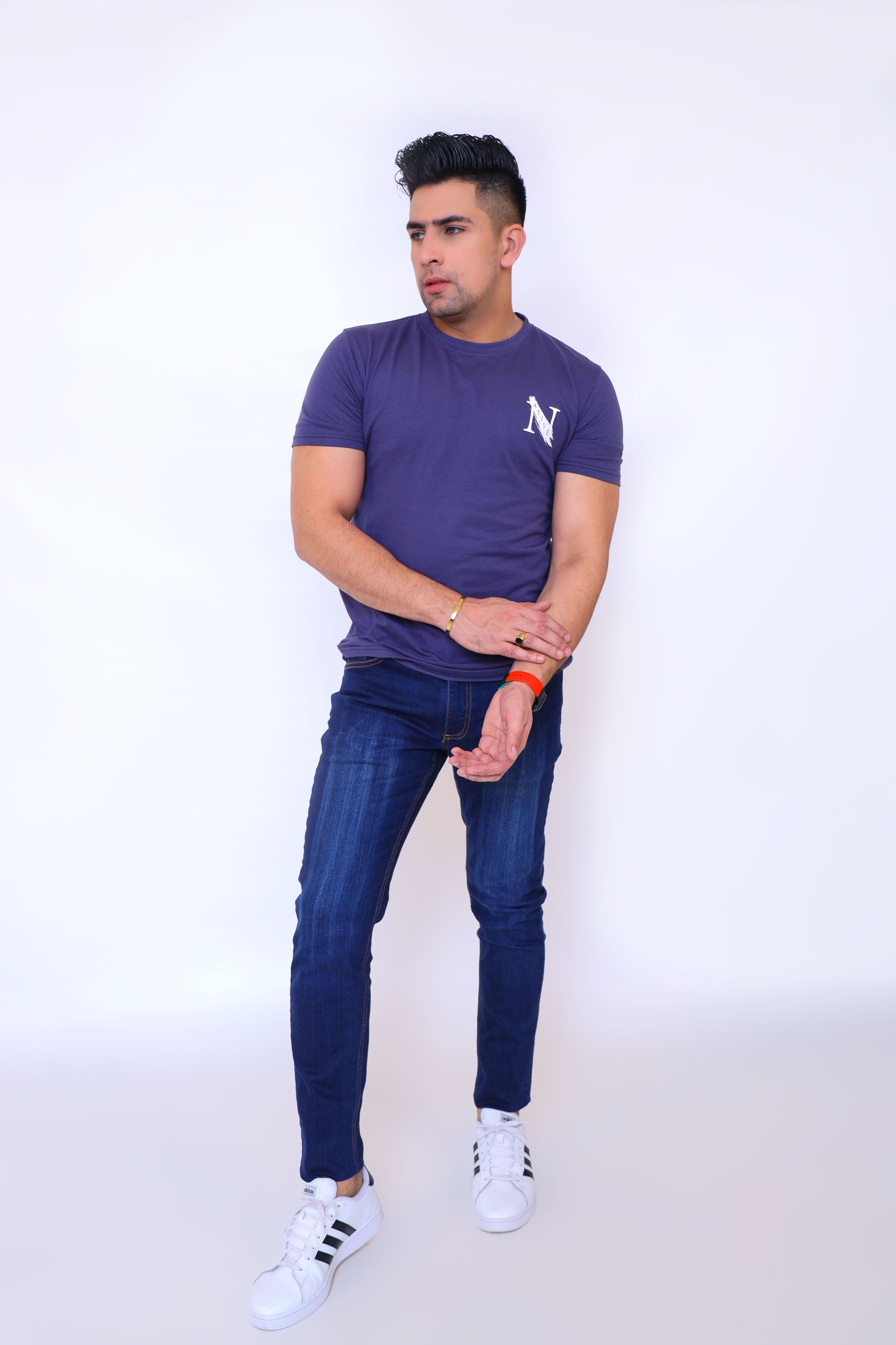 MEN'S T-SHIRT IRIS BLOOM LETTER GRAPHIC PRINT