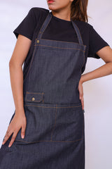 DENIM WASHED APPRON ONE SIZE