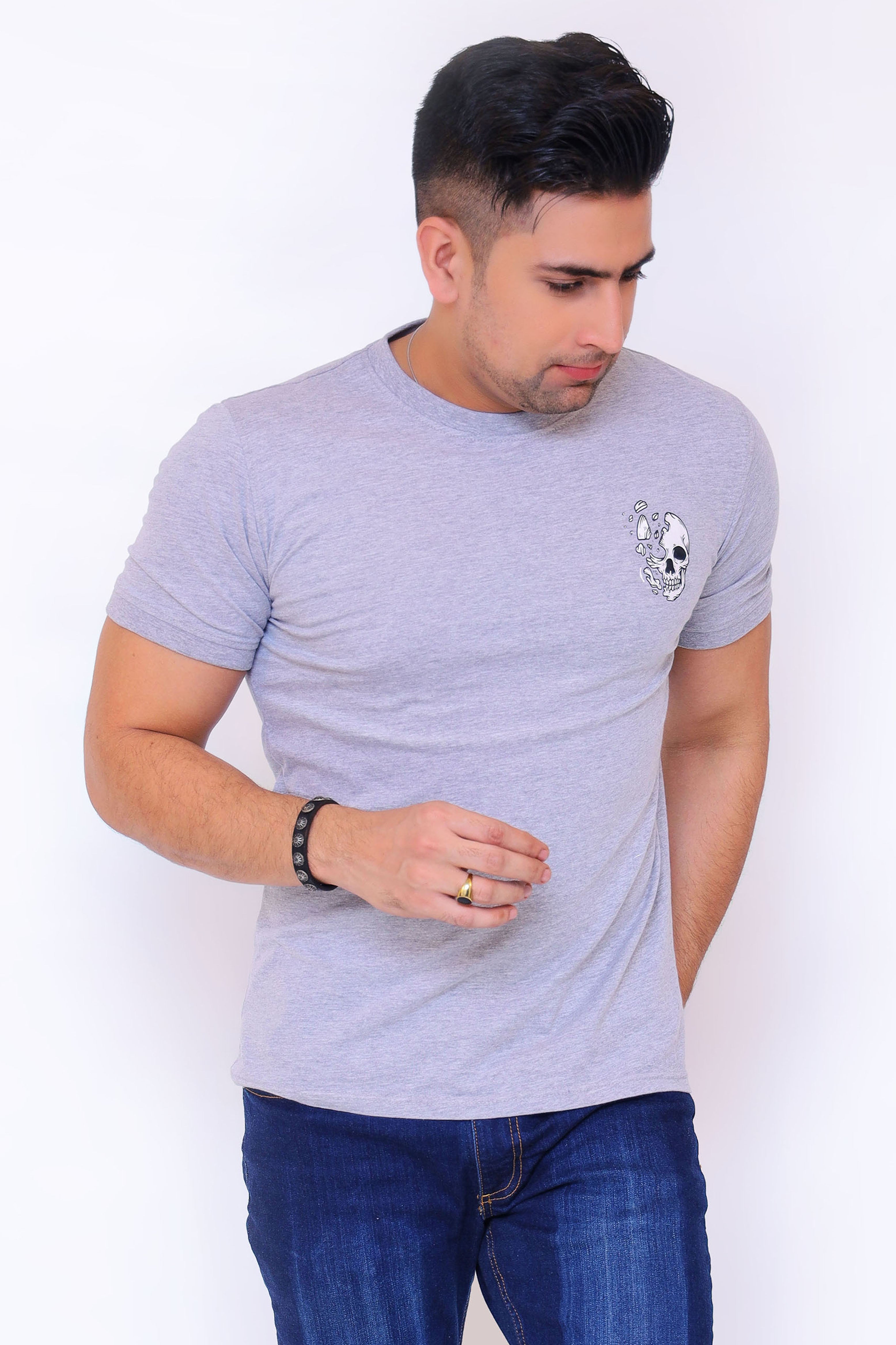 MEN'S T-SHIRT COOL GRAY SCATTERED PRINT