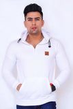 MENS SWEAT SHIRT WHITE WITH HODDIE