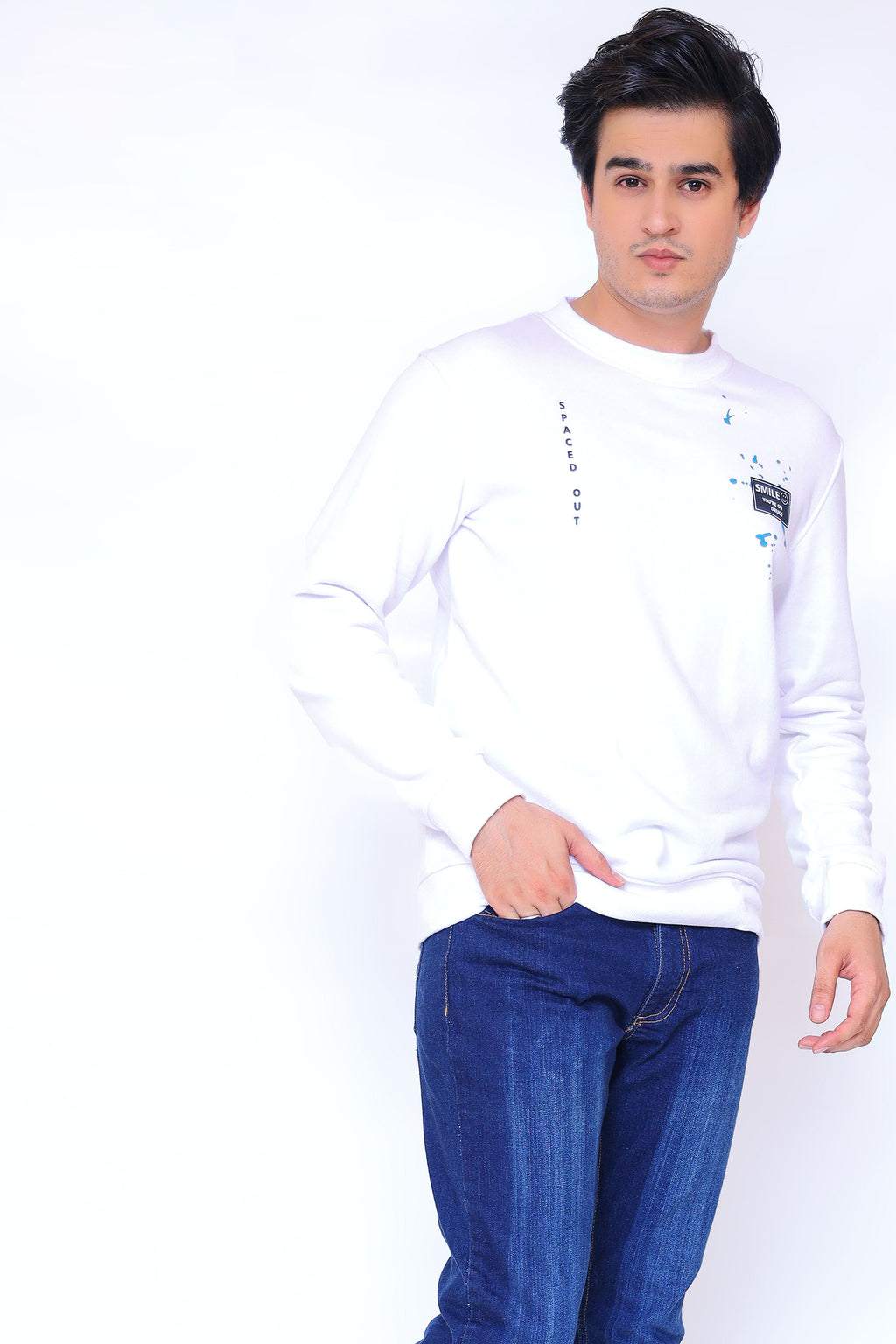 MEN'S SWEATSHIRT WHITE COLOUR WITH PRINTING