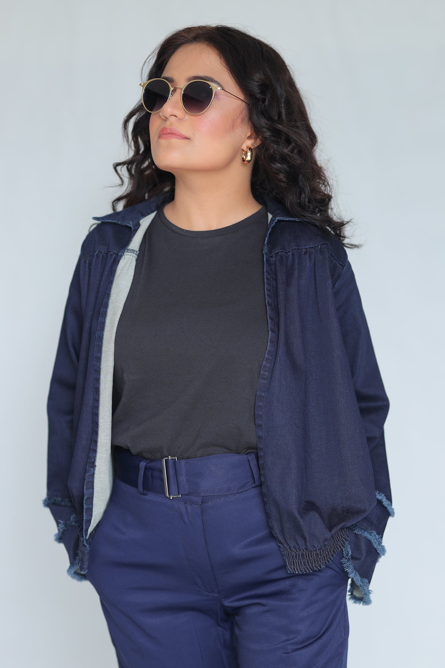 LADIES DENIM TOP FRONT JACKET STYLE