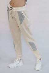 COTTON KNITTED TERRY TROUSER BEIGE