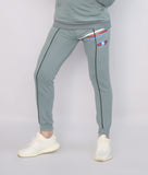 COTTON KNITTED TERRY TROUSER AQUA GREY SPACEOUT PRINT