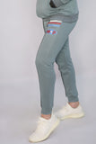 COTTON KNITTED TERRY TROUSER AQUA GREY SPACEOUT PRINT