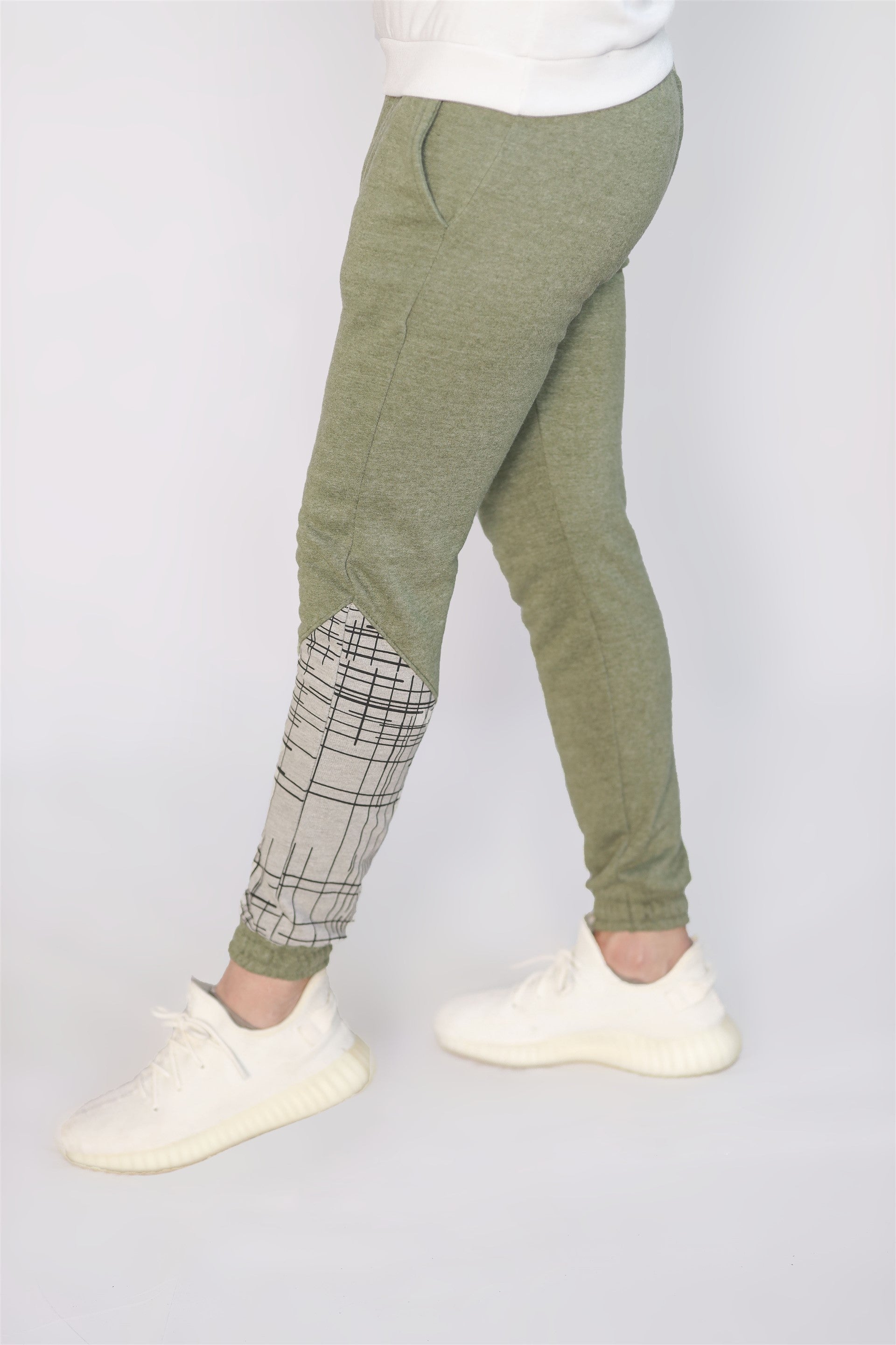 MEN'S COTTON KNITTED TERRY TROUSER GREEN PRINTING