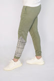 COTTON KNITTED TERRY TROUSER GREEN PRINTING