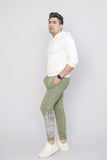 COTTON KNITTED TERRY TROUSER GREEN PRINTING