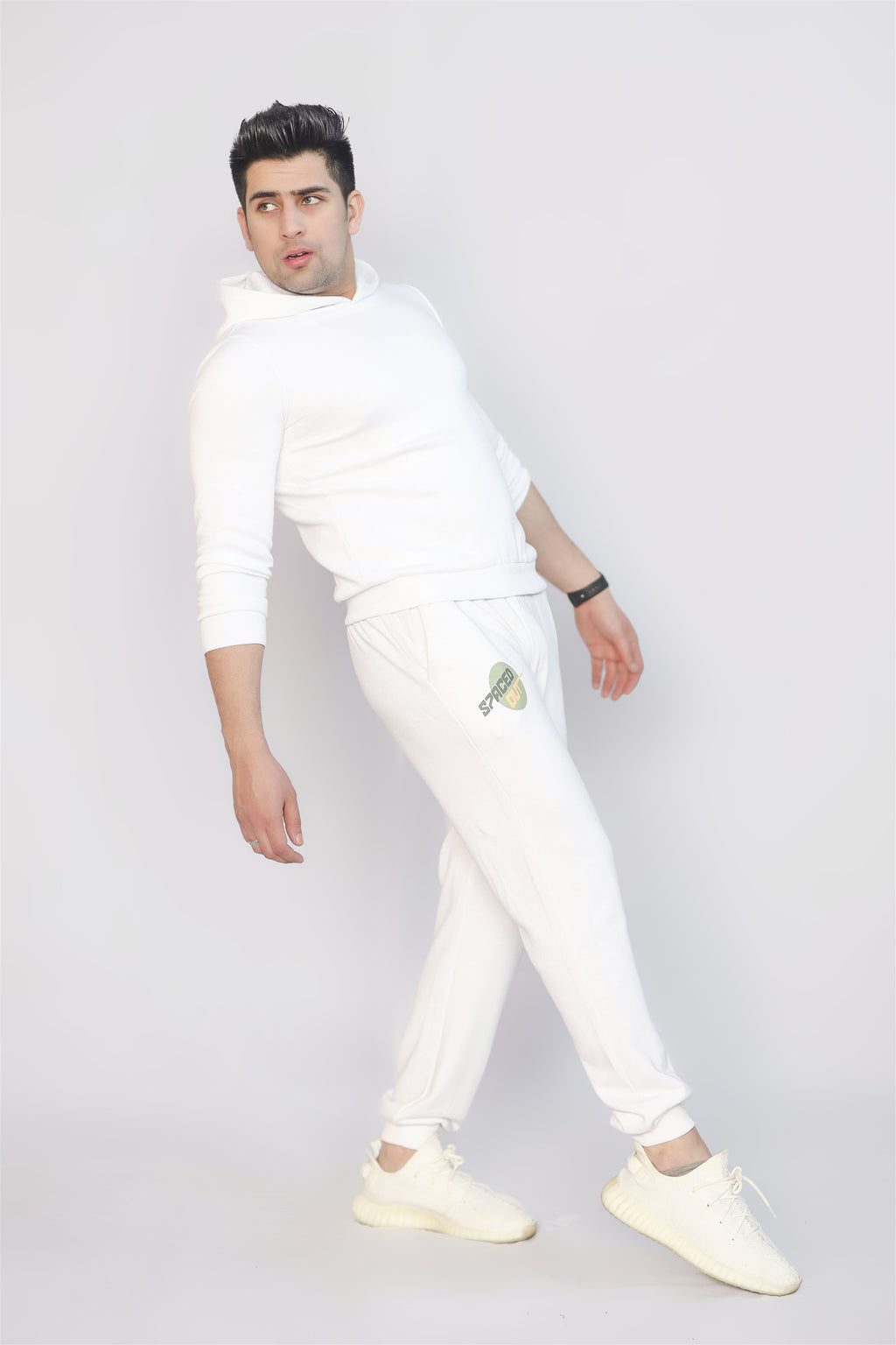 MEN'S COTTON KNITTED TERRY TROUSER WHITE SPACEDOUT PRINT