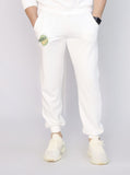 COTTON KNITTED TERRY TROUSER WHITE SPACEOUT PRINT